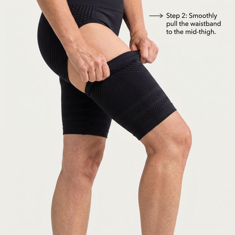 Put them on like any other legging